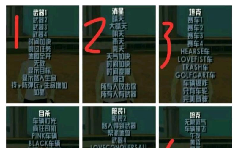 圣安地列斯2.0汉化版作弊菜单