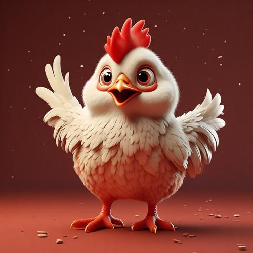 鸡的沙雕头像红色版