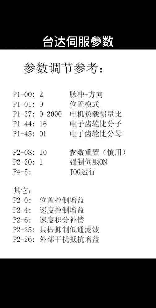 台达伺服控制模式有哪些参数